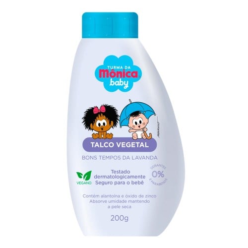 Talco Vegetal Turma da Mônica Baby Bons Tempos de Lavanda com 200g