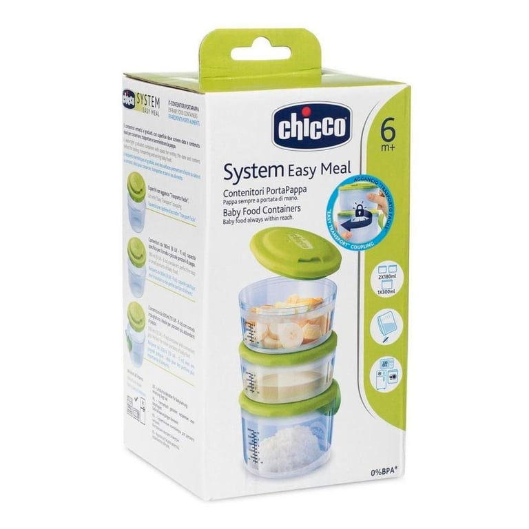 Recipiente De Comida Chicco Branco E Verde