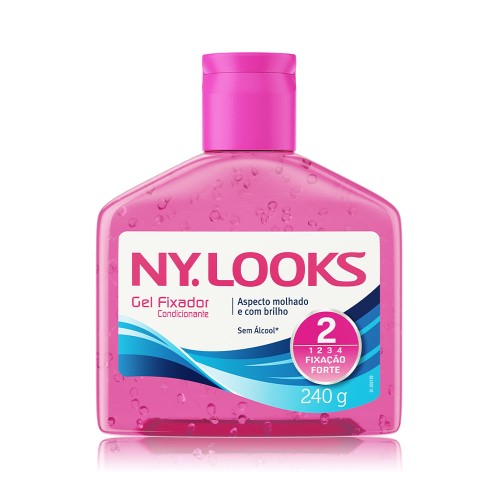 Gel Ny Looks Fixação Forte 2 Sem Álcool com 240g