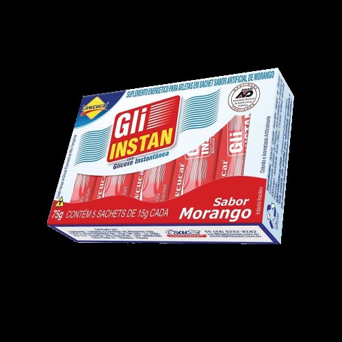 Gli-Instan Lowçucar Sabor Morango Glicose Instantanea 5x15g