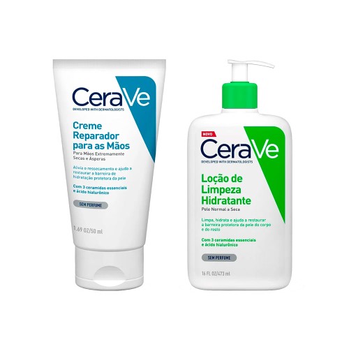 Cerave Loção de Limpeza + Creme Hidratante Kit – Loção de Limpeza + Hidratante