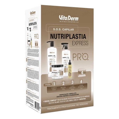 Vita Derm Nutriplastia Express Kit Shampoo + Máscara + Fluido + Serum