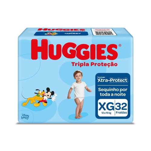 Fralda Descartáveis Huggies Tripla Ação Tamanho XG 32 unidades