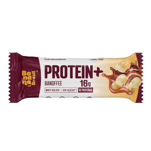 Barra de Proteína Protein+ Banana Brasil com 16g de Proteína Sabor Banofee Zero Açúcar 50g