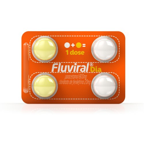 Fluviral Dia 800mg/20mg c/ 4 Comprimidos