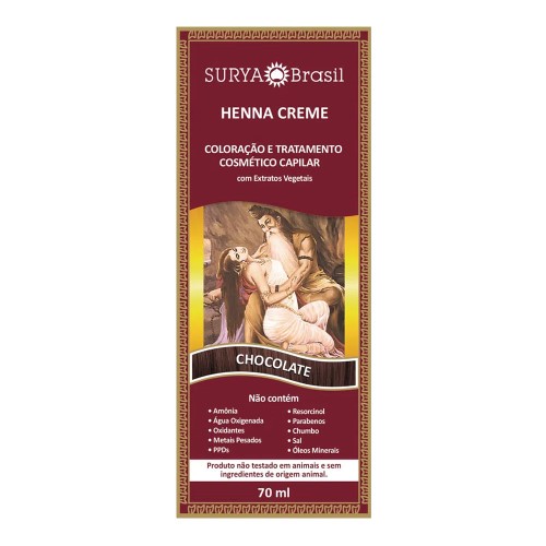 Tintura Semipermanente Surya Brasil Henna Creme Chocolate com 70ml