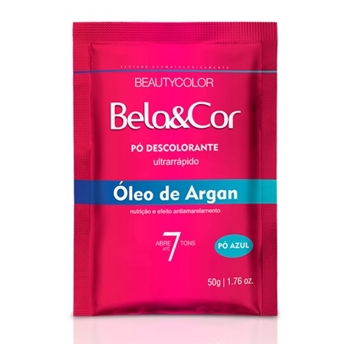 Pó Descolorante Bela & Cor Azul Óleo De Argan 50g