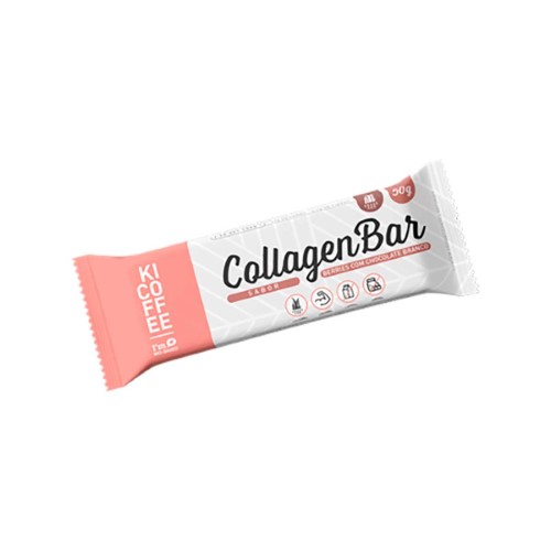 Barra de Colágeno Kicoffee Collagen Bar Berries com Chocolate Branco 50g