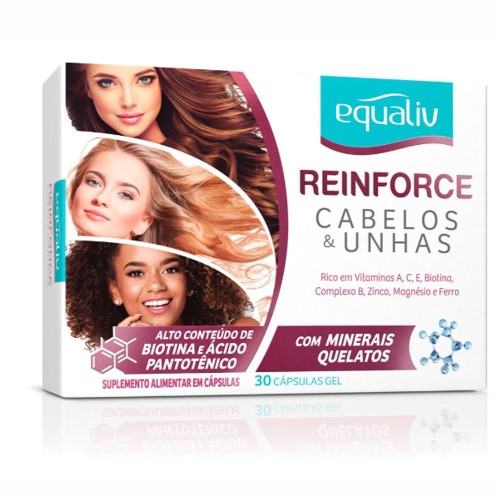 Suplemento Vitamínico Equaliv Reinforce Cabelos & Unhas com 30 cápsulas