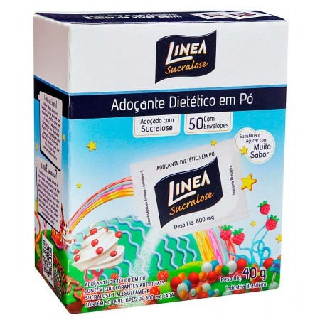 Adoçante Em Pó Linea Sucralose 50 Envelopes De 800mg Cada