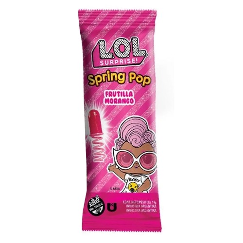 Pirulito Mola Spring Pop LOL Surprise! Sabor Morango Sortidos 14g