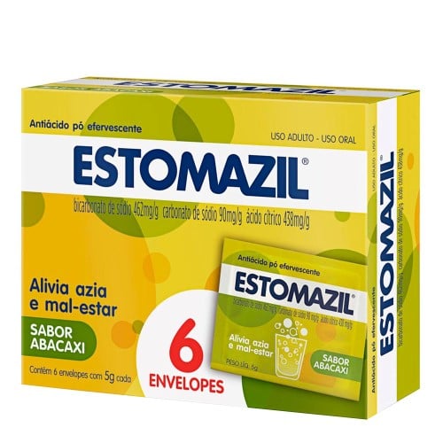 Estomazil pó efervescente abacaxi 6 envelopes com 5g