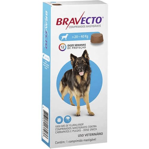 Bravecto para Cães de 20 a 40kg - 1000mg