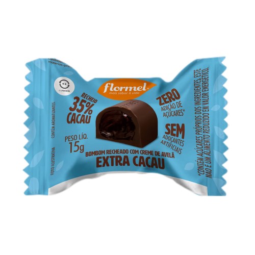 Bombom Flormel Recheado com Creme Extra Cacau com 15g