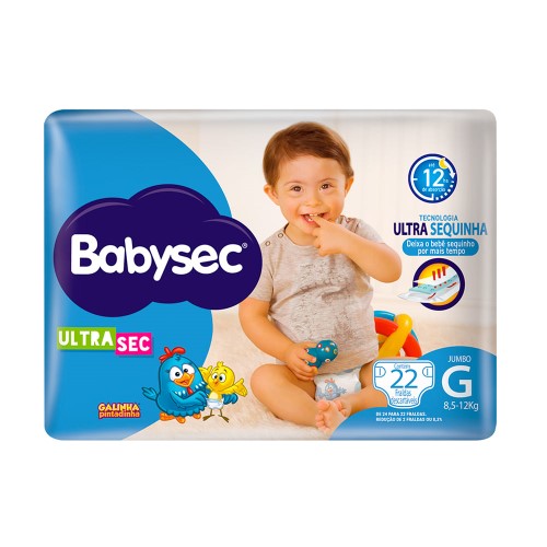 Fralda BabySec Galinha Pintadinha Ultra Sec G 22 unidades