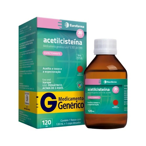 Acetilcisteína 20mg/ml Xarope 120ml Eurofarma Genérico