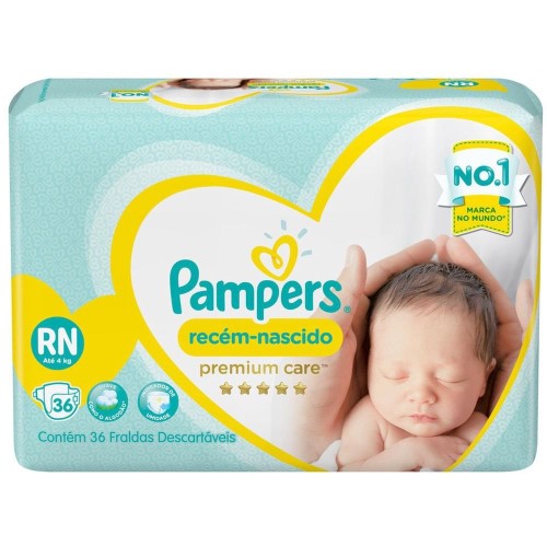 Fraldas Pampers Recém-Nascido Premium Care RN 36 Unidades