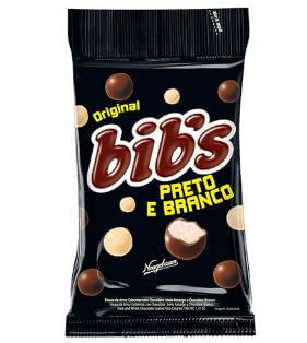 Confeito Bib Chocolate Preto e Branco 40g