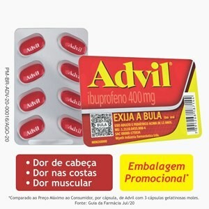 Advil Extra Alivio Ibuprofeno 400mg 8 cápsulas