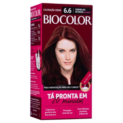 Biocolor Kit Econômico Coloração Creme 6.6 Vermelho Intenso Queridinho com 1 unidade