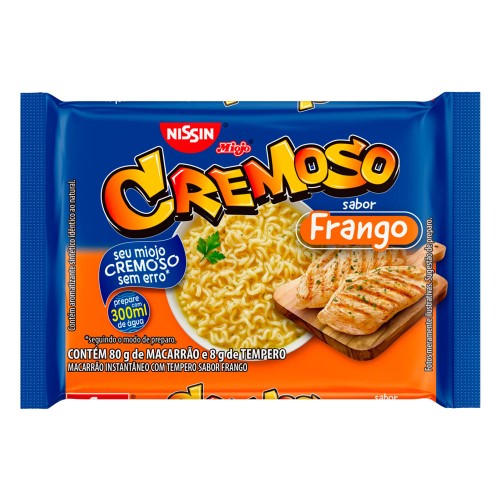 Macarrão Instantâneo Nissin Miojo Cremoso Sabor Frango 80g