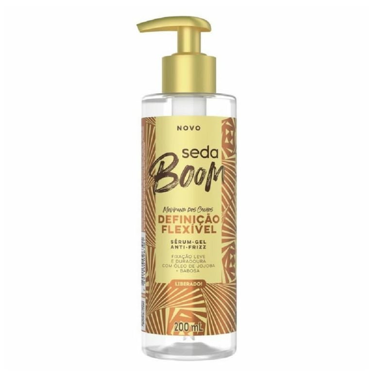 Sérum Gel Antifrizz Com Óleo De Jojoba E Babosa Seda Boom Definição Flexível Frasco 200ml Pump