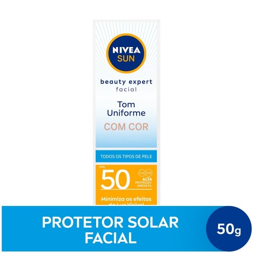 Protetor Solar Facial Nivea Sun Beauty Expert Com Cor FPS 50 50g