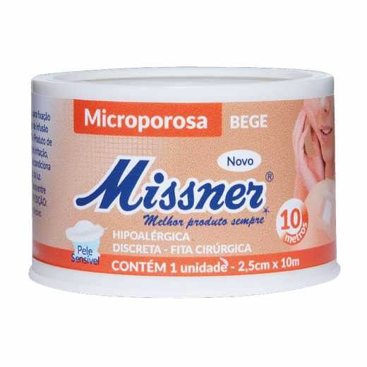 Fita Microporosa Missner Bege 2,5cm x 10m