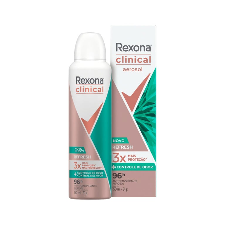 Desodorante Aerossol Rexona Clinical Refresh 96h 150ml