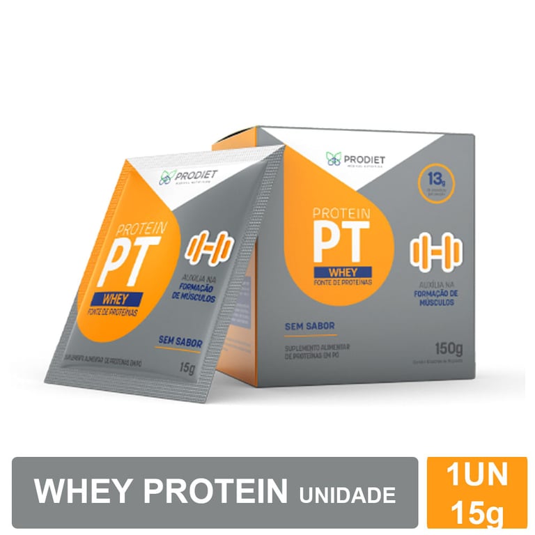 Whey Protein ProteinPT Whey Prodiet Sem Sabor 1 sachê com 15g