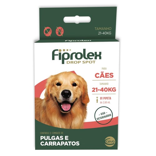 Fiprolex Drop Spot para Cães de 21 a 40kg 1 Pipeta de 2,68ml