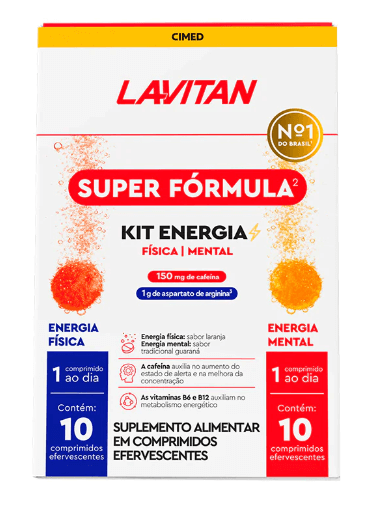 Suplemento Alimentar Lavitan Super Fórmula Kit Energia 20 Comprimidos Efervescentes