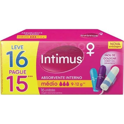 Absorvente Intimus Interno Médio 16Un