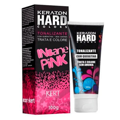 Tonalizante Kert Keraton Hard Colors Insane Pink com 100g