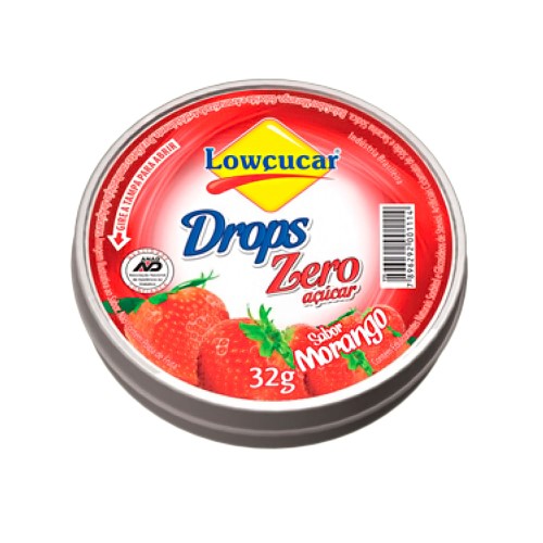 Drops Lowçucar Sabor Morango Zero Açúcar com 32g