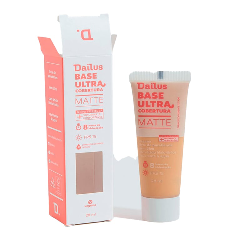 Base Líquida Dailus Ultra Cobertura D3 Claro com 28ml