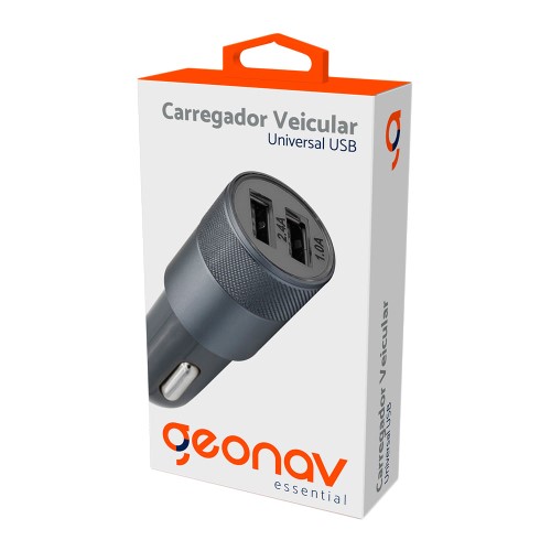 Carregador Veicular Universal Geonav com 2 Portas USB