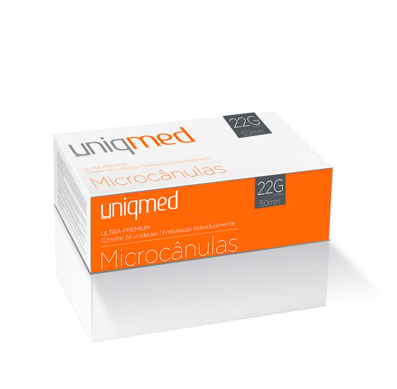 Microcânulas Uniqmed Metálicas Premium Para Estética 22G 0,70x50mm 1un