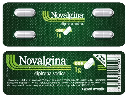 Novalgina 1g com 4 comprimidos