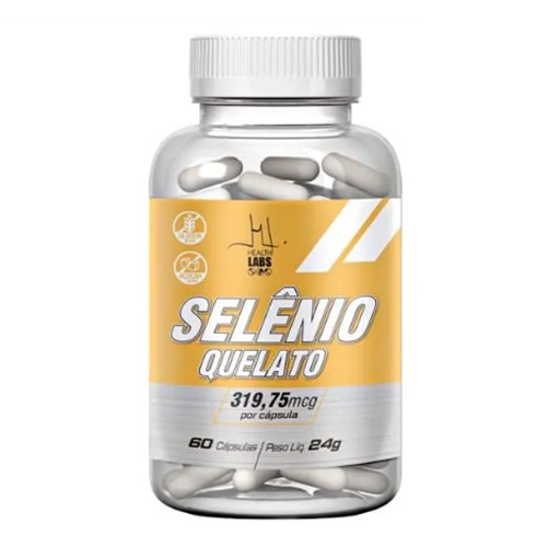 Selênio Quelato 319,75mcg Health Labs 60 Cápsulas