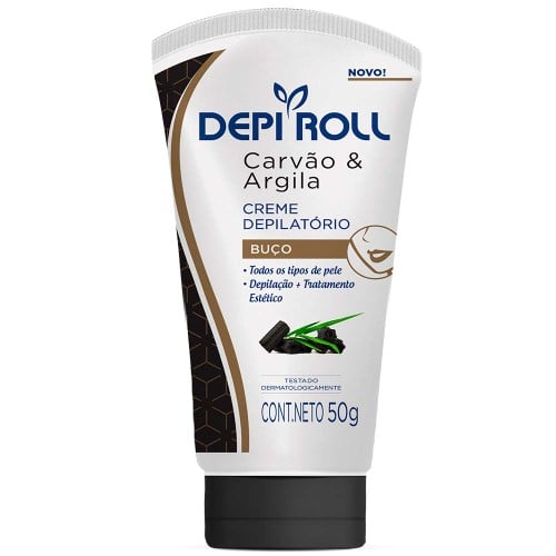 Creme Depilatório Buço Depi Roll Carvão e Argila 50g