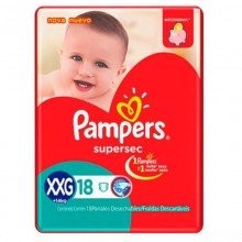 Fralda Descartável Pampers Supersec Pacotão XXG 18 Unidades