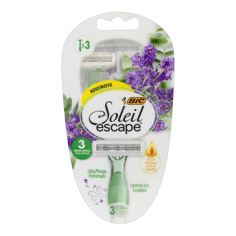 Aparelho De Depilar Bic Soleil Escape Lavanda 1 Unidade + 3 Carga