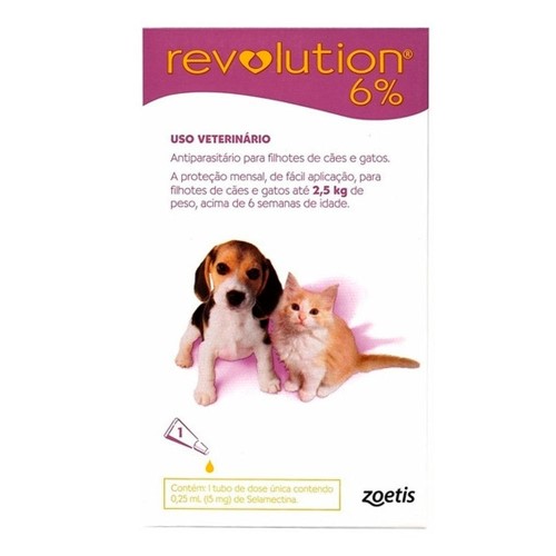 REVOLUTION 6% para Cães e Gatos até 2,5kg - 0,25ml