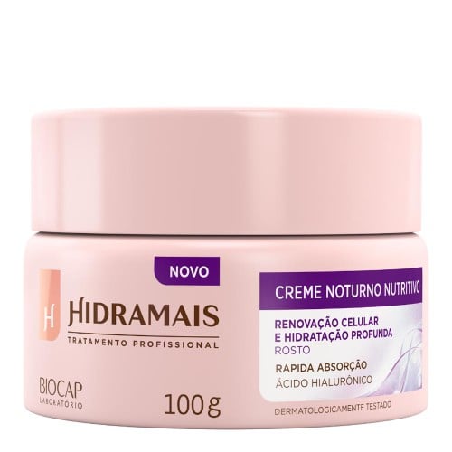 Creme Facial Hidramais Nutritivo Noturno Ácido Hialurônico 100g