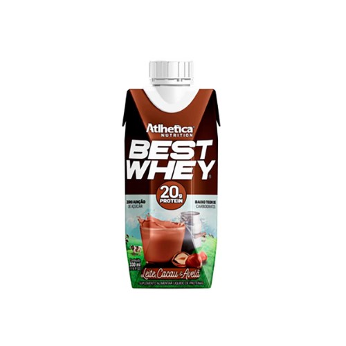 Suplemento Alimentar Best Whey RTD Leite, Cacau e Avelã Atlhetica Nutrition 330ml 