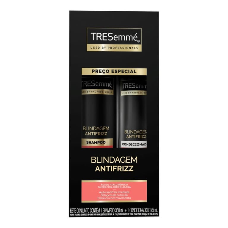 Kit Tresemmé Blindagem Antifrizz Shampoo 350ml + Condicionador 175ml