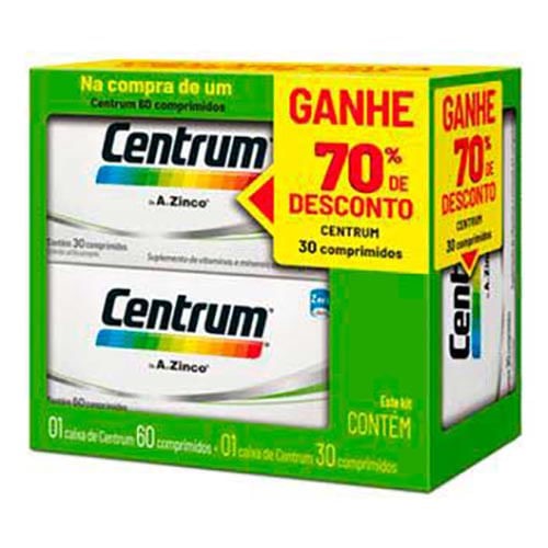 Centrum Adulto 60 comprimidos e Ganhe 70% de Desconto no Centrum Adulto 30 Comprimidos