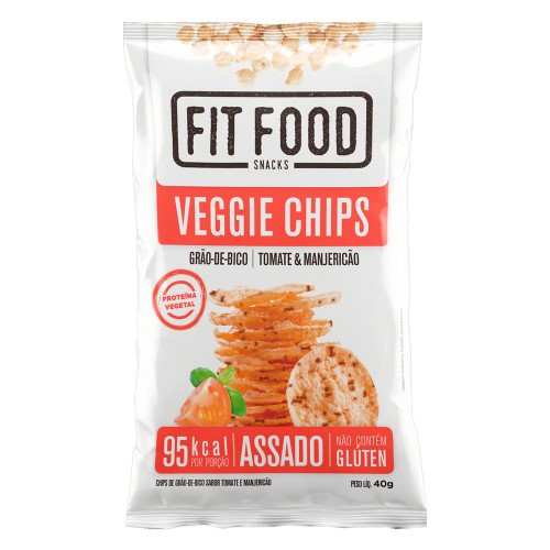 Veggie Chips Fit Food Grão de bico, tomate e manjericão 40g