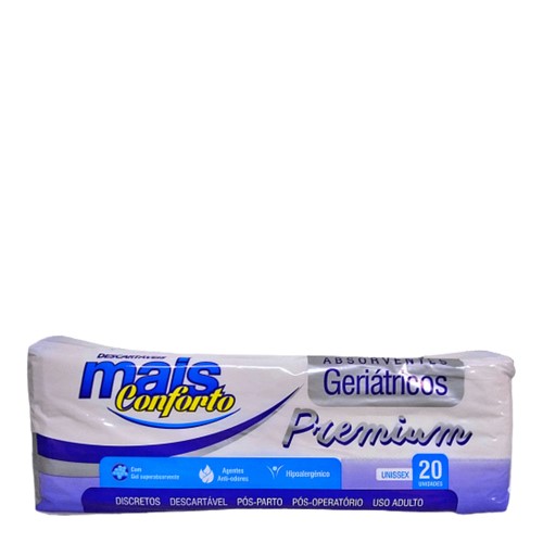 Absorvente Geriátrico Premium - Mais Conforto - Unissex - 20 Unidades